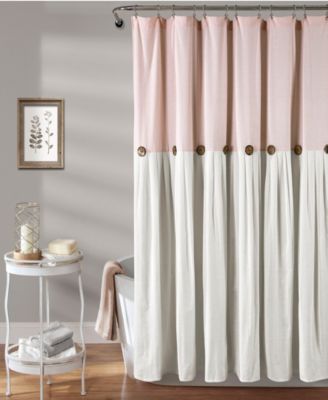 Lush Décor - Linen Button 72" x 72" Shower Curtain