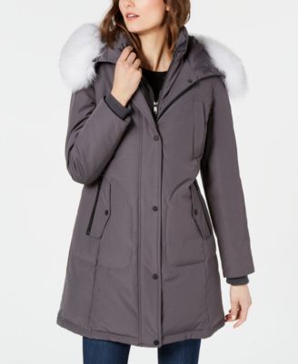 1 madison hooded genuine fur trim parka online