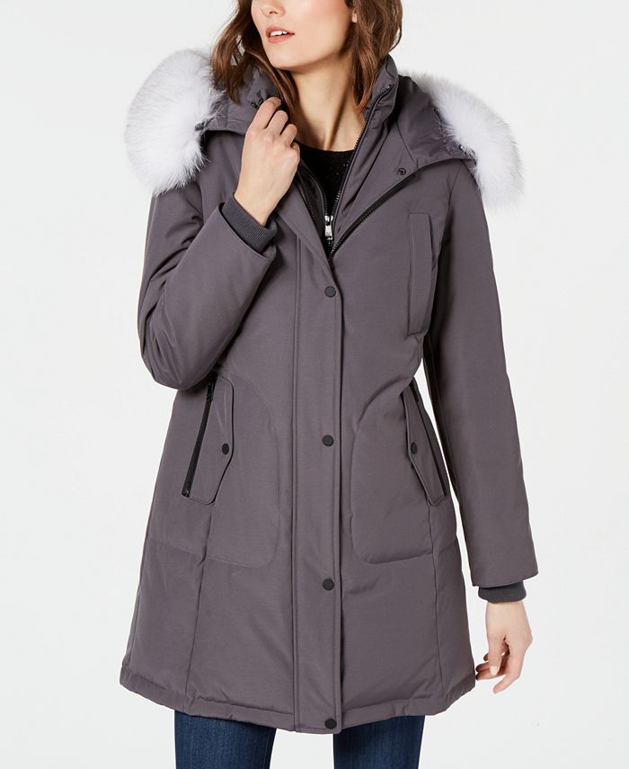 1 Madison Women's Down Coat With Real Fox Fur 