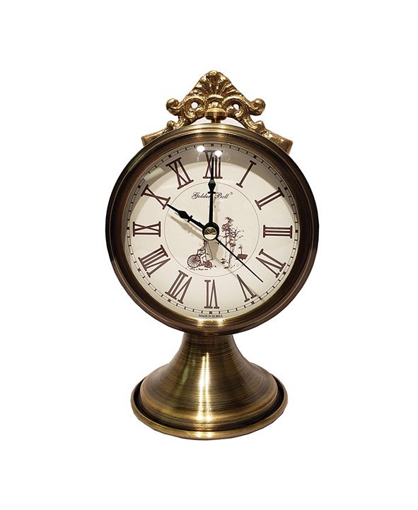 GoldenBell Golden Bell Antique Roman Numeral Silent NonTicking Desk