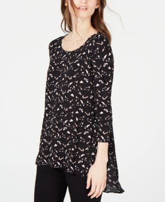 Alfani - Mixed-Print High-Low Top