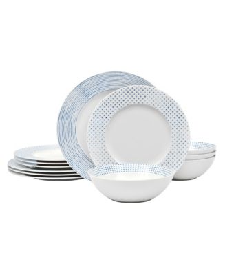 Noritake Hammock Rim 12-Piece Dinnerware Set, Service for 4 - Macy's