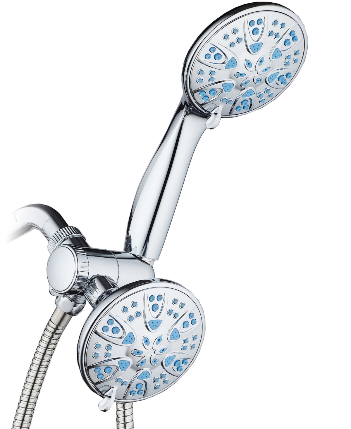 Antimicrobial 30-setting Shower Combo, Aqua Blue Jets - Premium Chrome
