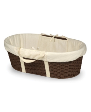 Badger Basket Unisex Wicker-Look Woven Baby Moses Basket With Bedding