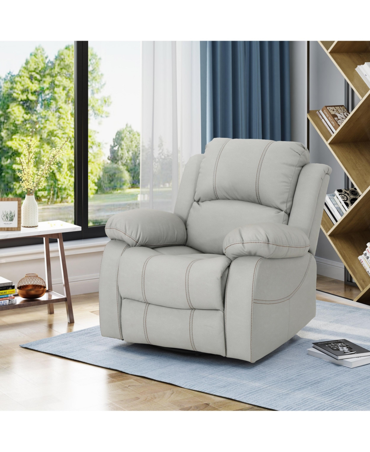 Noble House Alianna Recliner In Light Grey