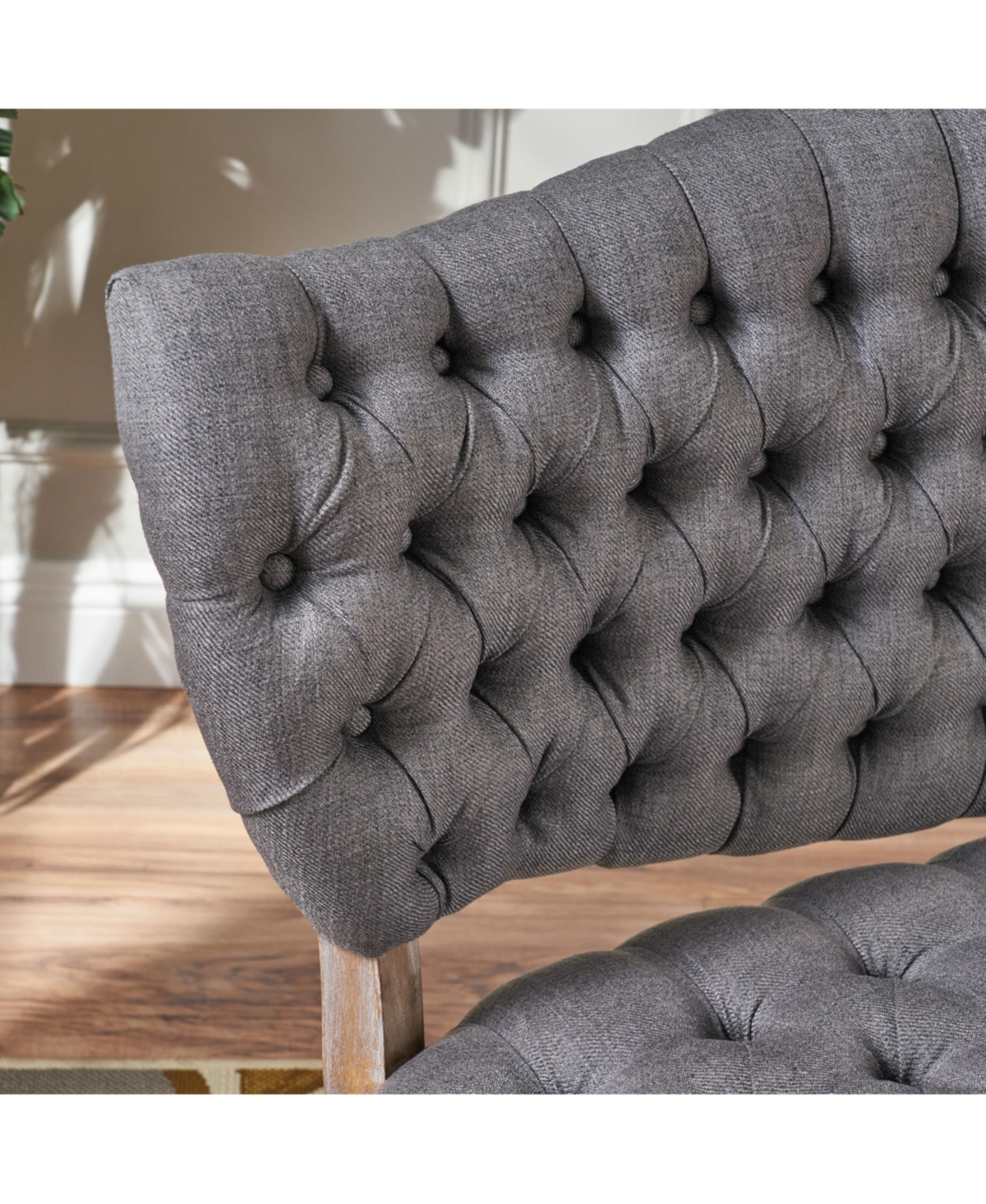 Noble House Benno 47" Loveseat In Dark Grey