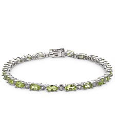 Peridot (6-9/10 ct. t.w.) & White Topaz (7/8 ct. t.w.) Tennis Bracelet in Sterling Silver (Also Available In Aquamarine, Opal and Blue Topaz)