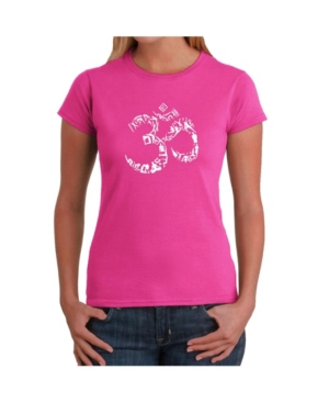 image of Women-s Word Art T-Shirt - The Om Symbol Out of Yoga Poses
