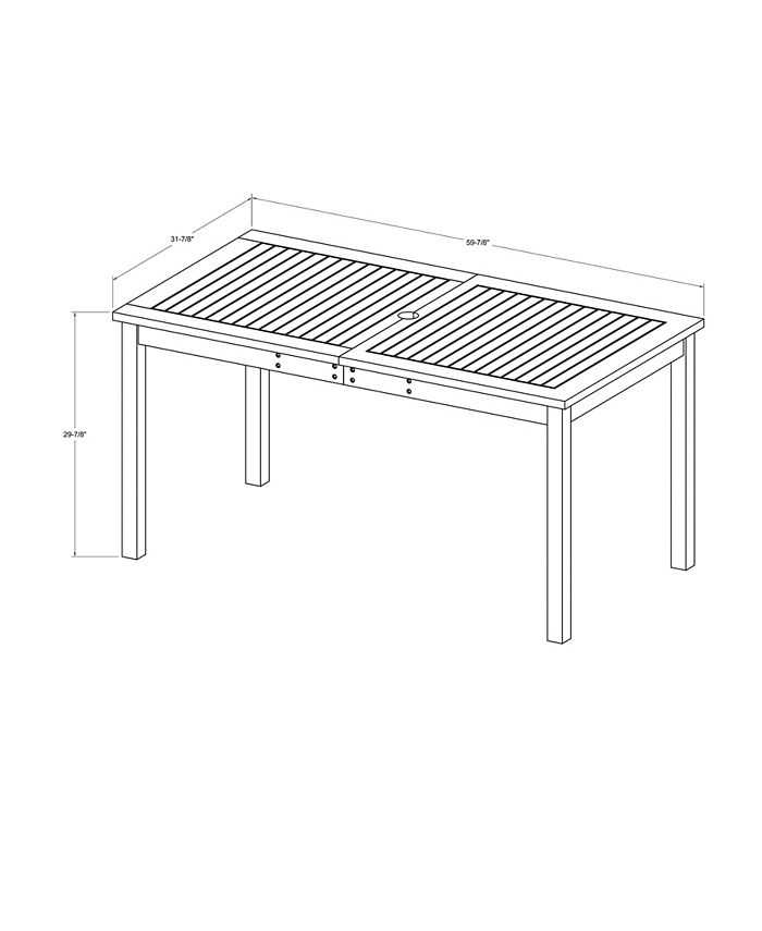 Walker Edison Acacia Wood Patio Simple Dining Table Brown Macy's