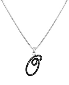 Sterling Silver Necklace, Black Diamond "O" Initial Pendant (1/4 ct. t.w.)