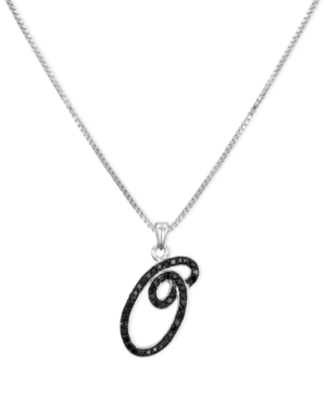 image of Sterling Silver Necklace, Black Diamond 