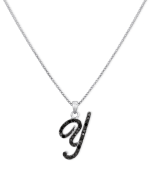image of Sterling Silver Necklace, Black Diamond 