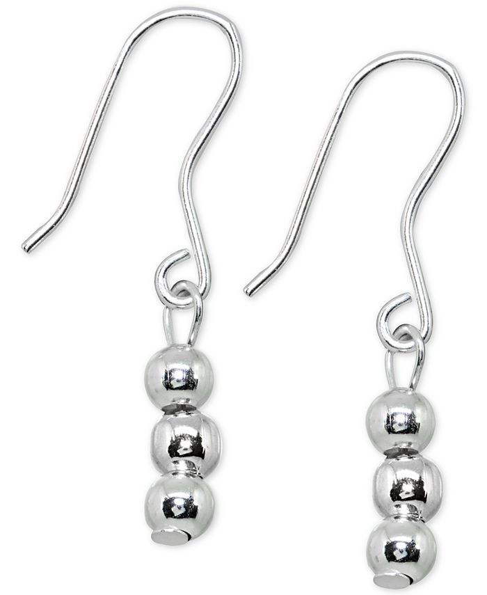 Giani Bernini Triple Ball Linear Earrings in Sterling Silver, Created ...