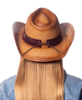 Cowboy Hat with Floral Trim Band and Stud