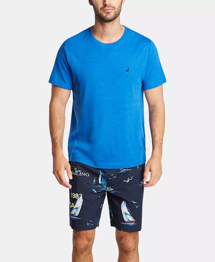 Men's Cotton Sailboat-Print Pajama Shorts - thumbnail 4