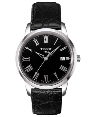 Tissot - Watch, Men's Swiss Classic Dream Black Leather Strap 38mm T0334101605301