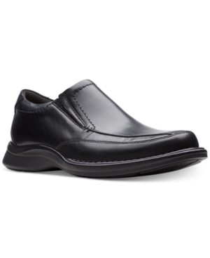 image of Clarks Men-s Kempton Free Black Leather Dress Casual Loafers Men-s Shoes