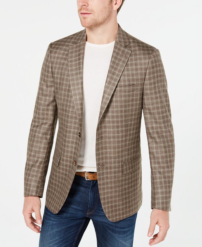 Tan plaid sport shop coat
