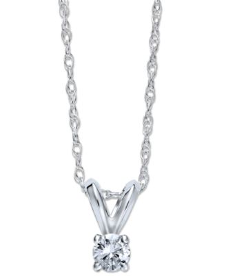 Round-Cut Diamond Pendant Necklace in 10k Yellow or White Gold (1/10 ct. t.w.)
