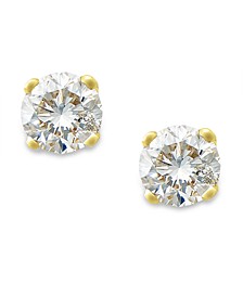 Round-Cut Diamond Stud Earrings in 10k Yellow or White Gold (1/10 ct. t.w.)