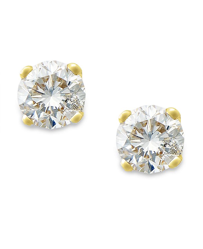 Diamond Earrings 1/15 ct tw Round-cut 10K Yellow Gold