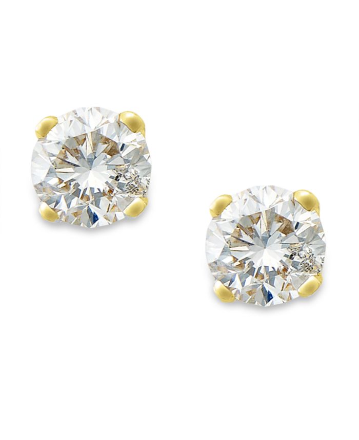 Round-Cut Diamond Stud Earrings in 10k Yellow or White Gold (1/10 ct.