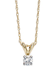 Round-Cut Diamond Pendant Necklace in 10k Gold (1/6 ct. t.w.)