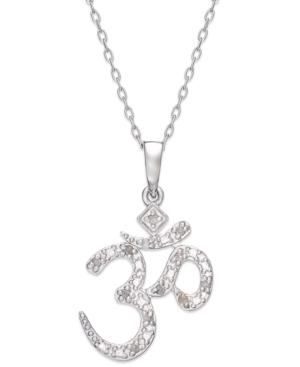 image of Diamond Om Pendant Necklace in Sterling Silver (1/10 ct. t.w.)