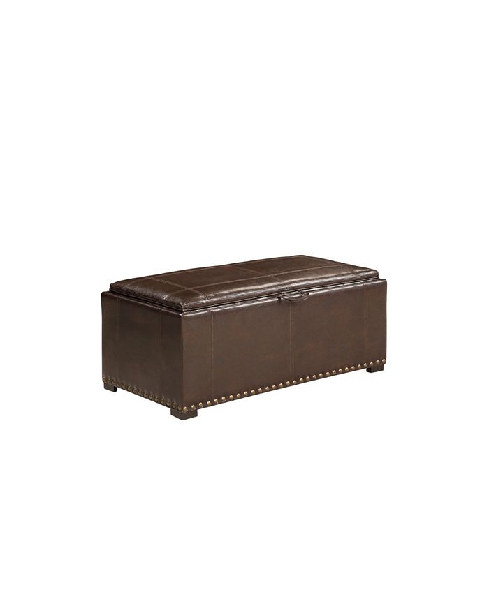 Ac Pacific Upholstered Storage Bench with 2 Side Ottoman Macy's