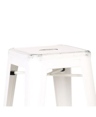 Backless Industrial Metal Bar Stool, Set of 2