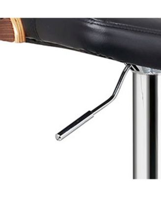 Bentwood Wood Bar Stool with Diamond Quilted Finish Curved Seat and Back