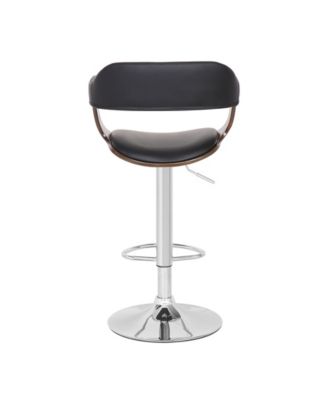 Contemporary Swivel Adjustable Barstool with Padded Armrests