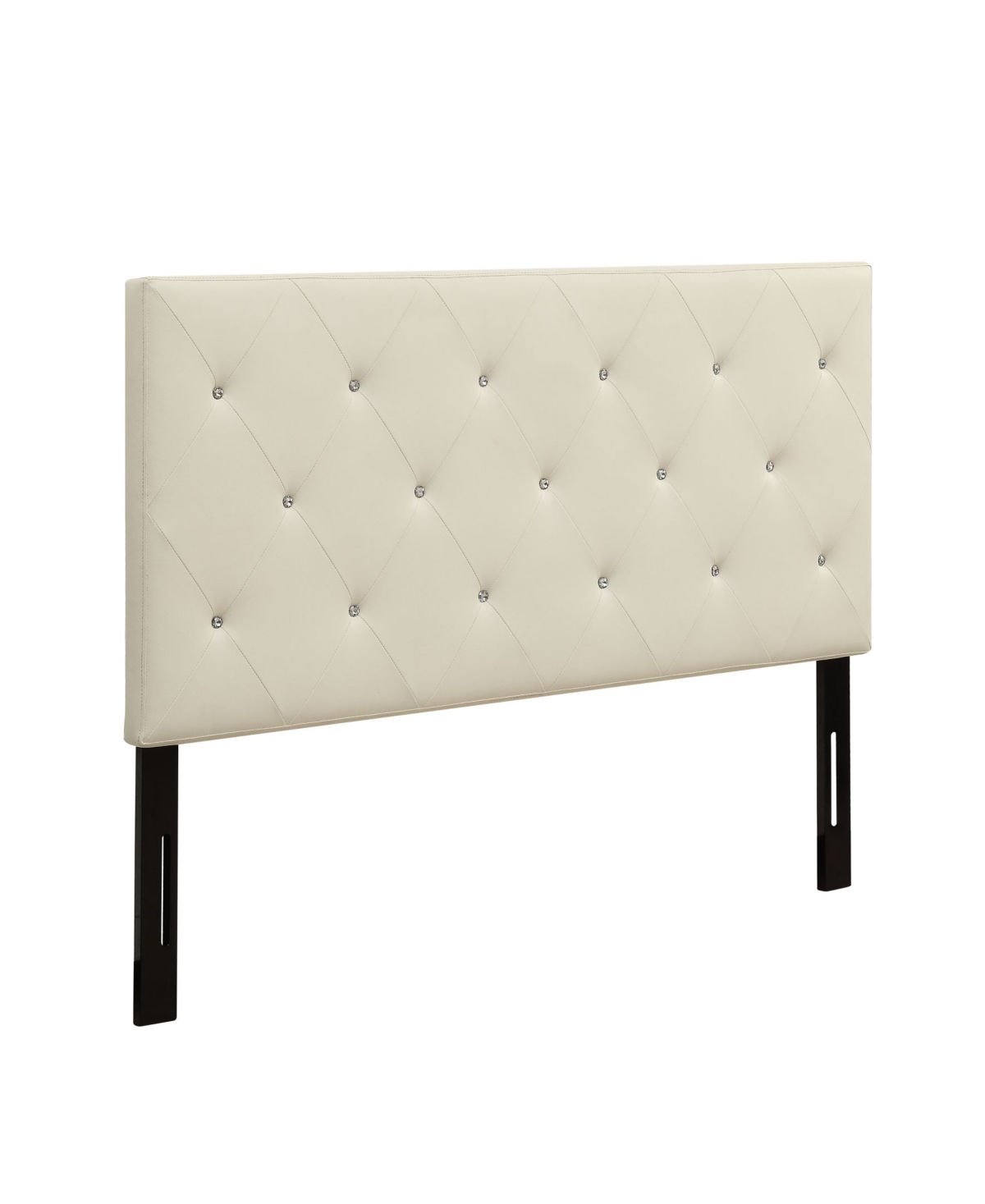Ac Pacific Contemporary Crystal Diamond Tufted Queen Headboard In Open White