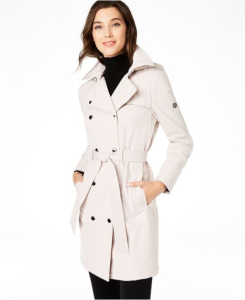Calvin Klein Petite Double Breasted Belted Trench Coat Created