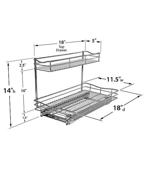 Lynk Professional Sink Cabinet Organizer With Pull Out 2 Tier