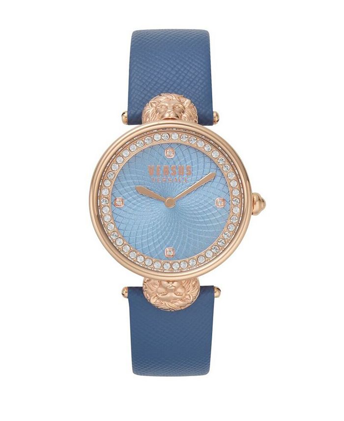 Versus by Versace Versus Women's Light Blue Leather Strap Watch 18mm ...