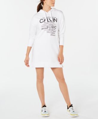 calvin klein performance logo hoodie dress