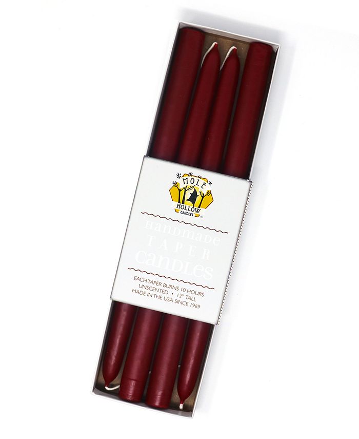 Mole Hollow Candles 12" Taper Candles, Set of 4 Macy's