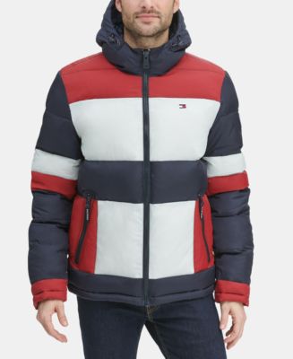 Tommy Men's Colorblocked Hooded Puffer Coat, Created for Macy's - Macy's