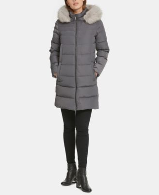 dkny long puffer coat