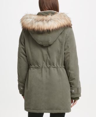 dkny anorak with faux fur trim