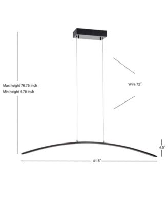 Roxanna 41.5" Dimmable Adjustable Integrated LED Metal Linear Pendant