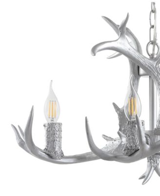 Eldora 26" Adjustable Resin Antler 4-Light LED Chandelier