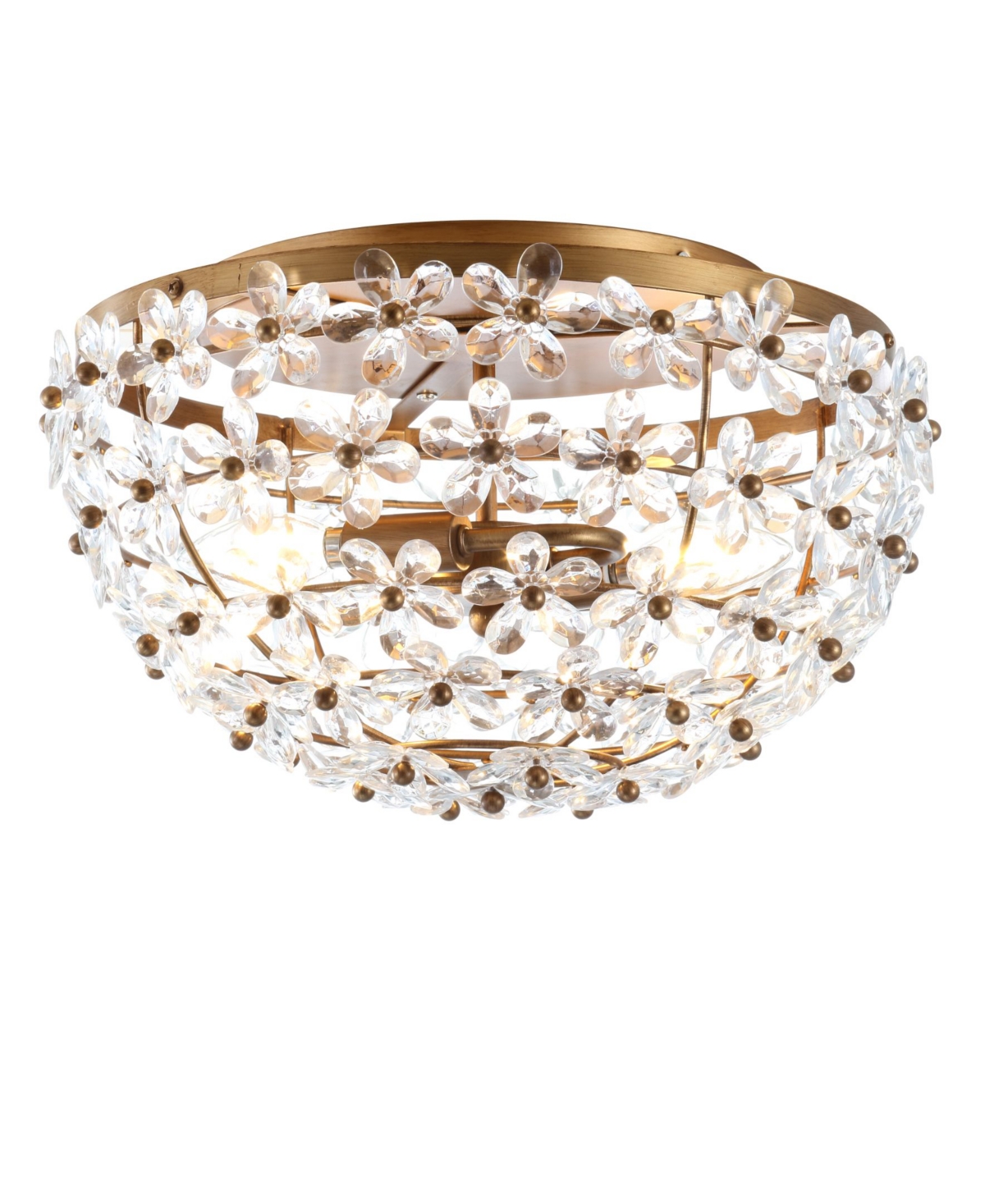 Jonathan Y Isabelle 15.5" Metal/Acrylic Led Flush Mount