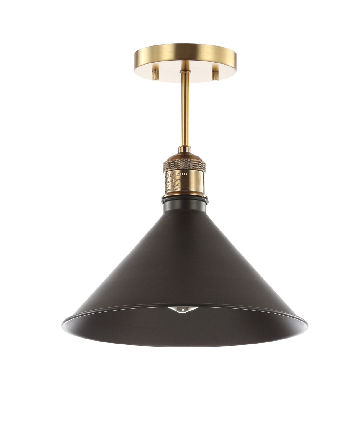 Shop Jonathan Y Nick 11" Metal Led Semi-flush Mount In Oil Rubbed Bronze,brass Gold