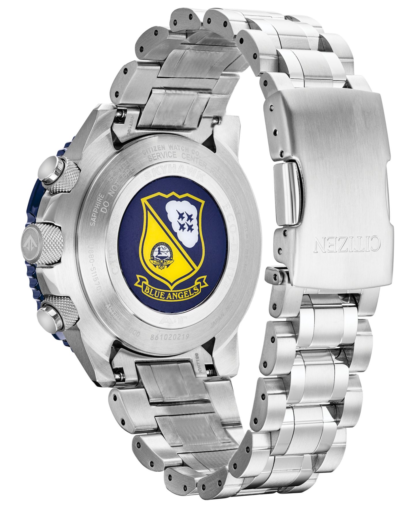 Мужские часы Citizen Eco-Drive Analog-Digital Promaster Blue Angels Skyhawk A-T Stainless Steel Bracelet Watch 46mm — фото 5