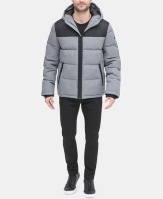 DKNY Men's Mixed-Media Puffer Coat 