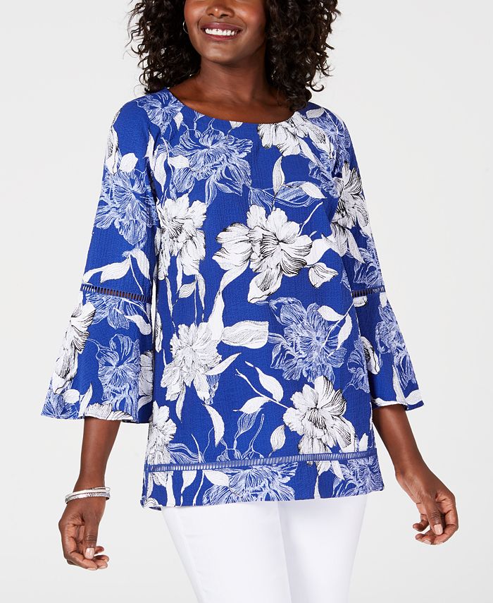 JM Collection Crinkle Texture Bell Sleeve Top Created for Macy s