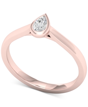 image of Diamond Pear Solitaire Ring (1/5 ct. t.w.) in 14k Rose Gold