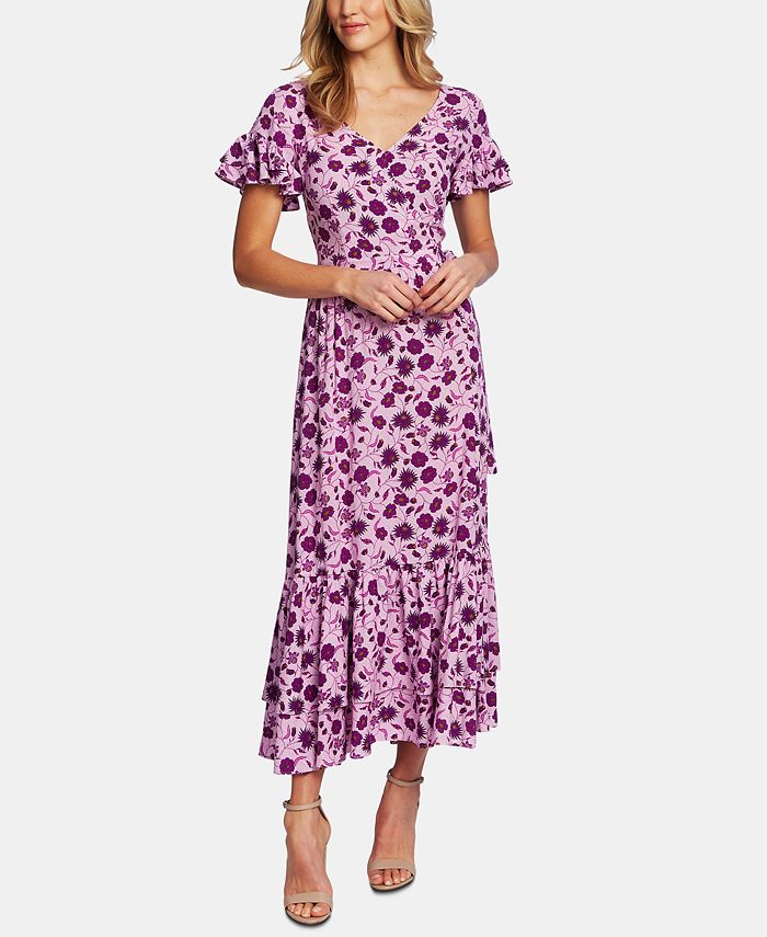 CeCe ShortSleeve FloralPrint Maxi Dress Macy's